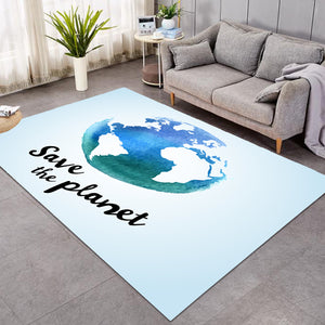 Save The Planet White SW0854 Rug