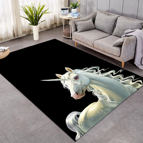 Image of White Unicorn Black SW0037 Rug