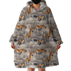 Foxes SWLF2424 Hoodie Wearable Blanket