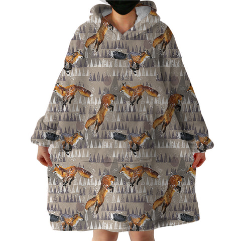 Image of Foxes SWLF2424 Hoodie Wearable Blanket