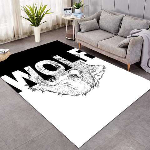 Image of Black & White Wolf SW0835 Rug