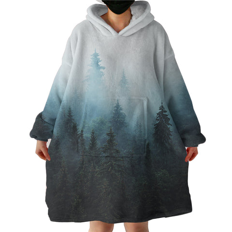 Image of Foggy Forest SWLF2422 Hoodie Wearable Blanket
