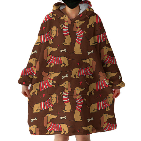 Image of Dachshunds SWLF2527 Hoodie Wearable Blanket