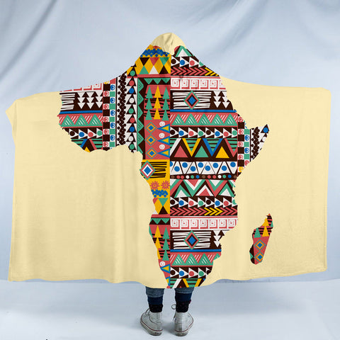 Image of Stylized Africa Continent SW1559 Hooded Blanket