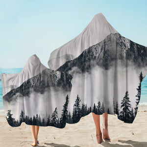 Misty Forest Mountain Hooded Towel