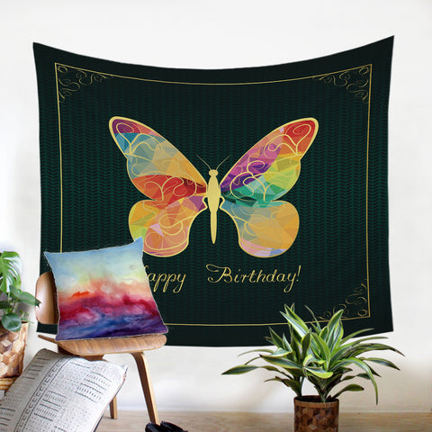 Image of HBD Butterfly Card SW2057 Tapestry