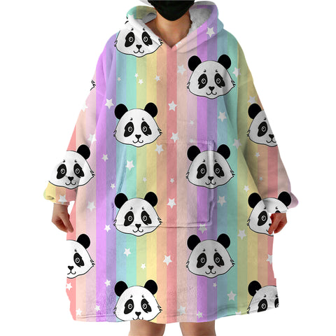 Image of Rainbow Panda SWLF0057 Hoodie Wearable Blanket