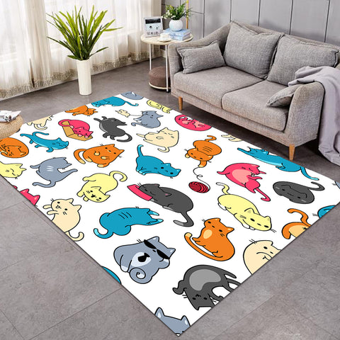 Image of Colored Cat Patterns SW0093 Rug