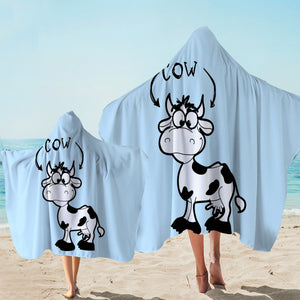 Cartoon Cow Icy Hooded Towel