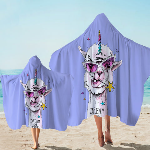 Image of Magic Llama Indigo Hooded Towel