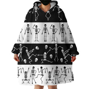 Dancing Skellies SWLF1888 Hoodie Wearable Blanket