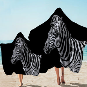 Zebra Black Hooded Towel