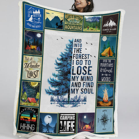 Image of Camping Life I Go To Lose My Mind And Find My Soul Fleece Blanket SWMT9755