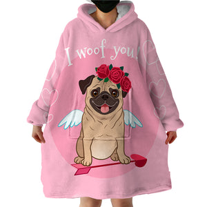 I Woof You SWLF0760 Hoodie Wearable Blanket