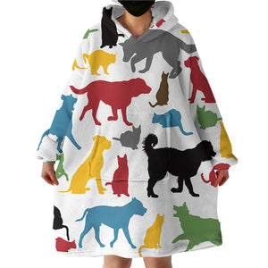 Colored Animal Shapes SWLF0015 Hoodie Wearable Blanket