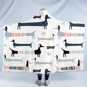 Striped Dachshunds SW1179 Hooded Blanket