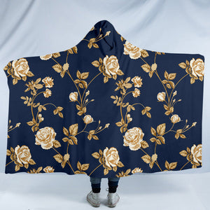 Golden Rose Branches SW1504 Hooded Blanket