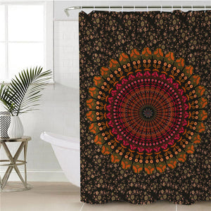 Mandala Themed Brown Curtain