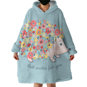 Wishcard Hedgehog SWLF1620 Hoodie Wearable Blanket