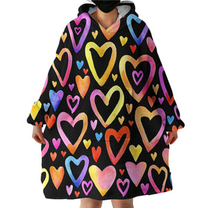 Heart Shapes SWLF1379 Hoodie Wearable Blanket