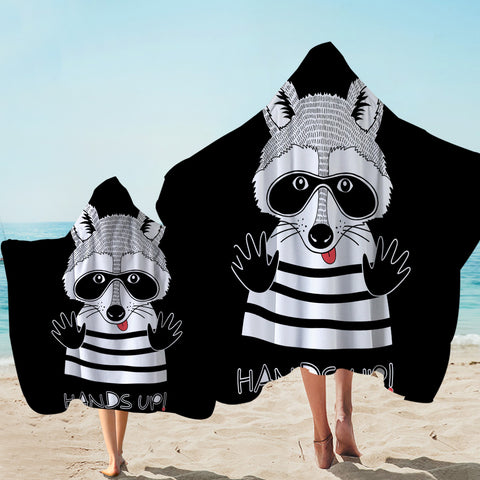 Image of Hands Up Racoon SW1563 Hooded Towel