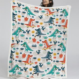 Baby Crocodile Sherpa Fleece Blanket