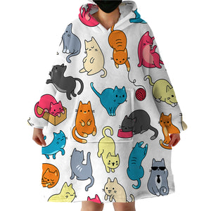 Playful Cats SWLF0093 Hoodie Wearable Blanket