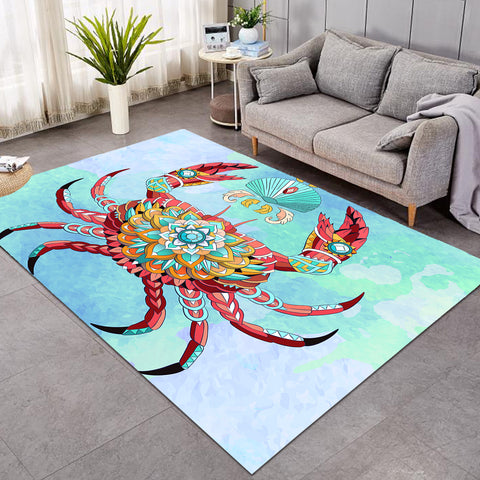 Image of Arty Crab Light Blue SW0462 Rug