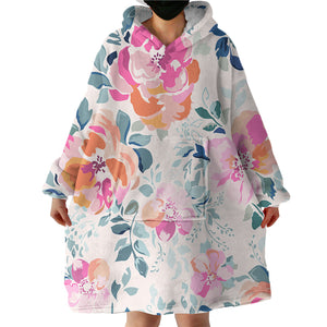 Painted Flowers SWLF0633 Hoodie Wearable Blanket