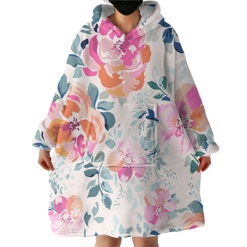 Image of Painted Flowers SWLF0633 Hoodie Wearable Blanket