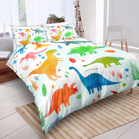 Image of Cartoon Dinosaur World Bedding Set - Beddingify