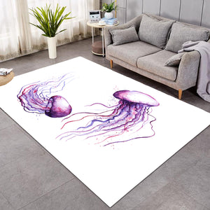 Purple Jellyfish White SW0986 Rug