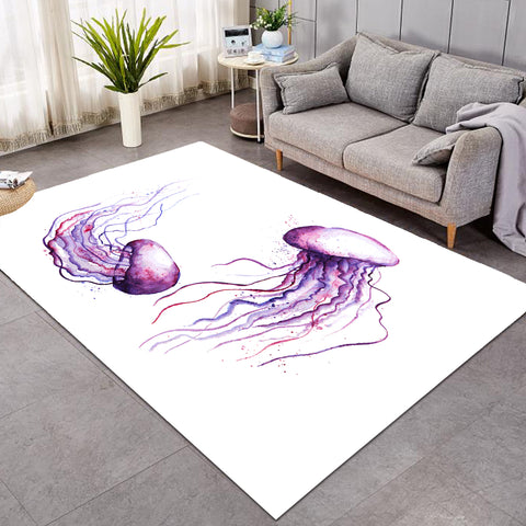 Image of Purple Jellyfish White SW0986 Rug