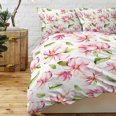 Image of Flowery White Bedding Set - Beddingify