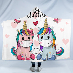 Unicorn Couple SW0845 Hooded Blanket