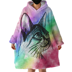 Kitty Sketch SWLF1386 Hoodie Wearable Blanket