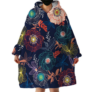 Nocturnal Flowers SWLF0643 Hoodie Wearable Blanket