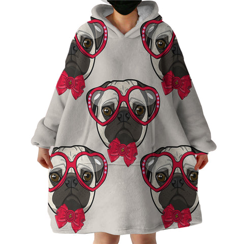 Image of Pug SWLF2516 Hoodie Wearable Blanket