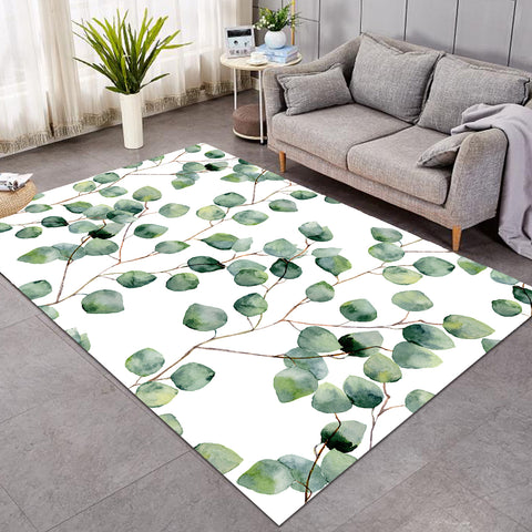 Image of Delicate Plant White SW0632 Rug