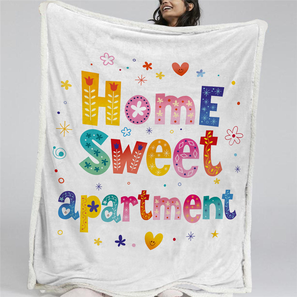 Home Sweet Apartment Sherpa Fleece Blanket