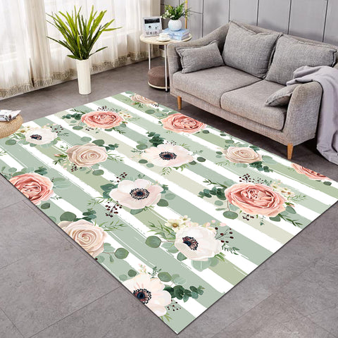 Image of Painted Roses Stripes SW0456 Rug