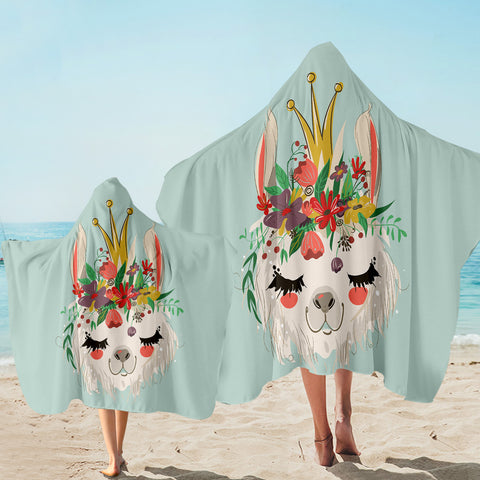 Image of Floral Crown Bunny Hooded Towel
