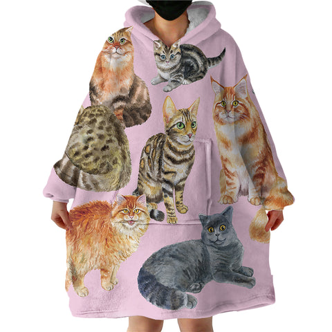 Image of Kitty Cats SWLF0033 Hoodie Wearable Blanket