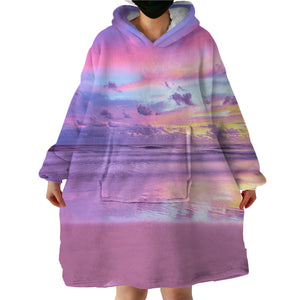 Purple Sunset SWLF1387 Hoodie Wearable Blanket