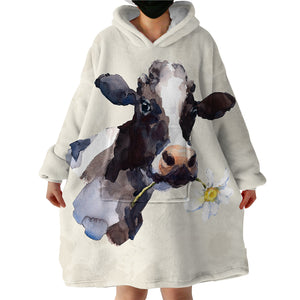 Milk Cow SWLF0866 Hoodie Wearable Blanket