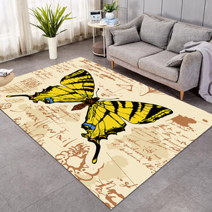 Gold Butterfly Letter SW1557 Rug