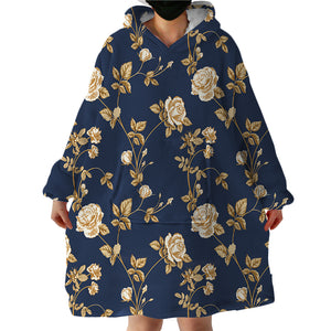 Glided Roses SWLF1504 Hoodie Wearable Blanket