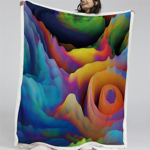 Image of Colorful Rose Themed Sherpa Fleece Blanket - Beddingify