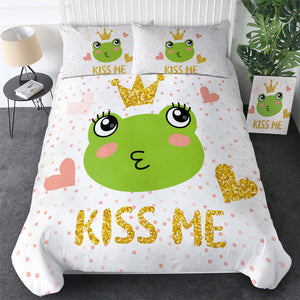 Kiss Me Frog Dotted Bedding Set - Beddingify