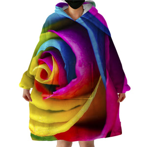 Multicolored Rose SWLF0652 Hoodie Wearable Blanket